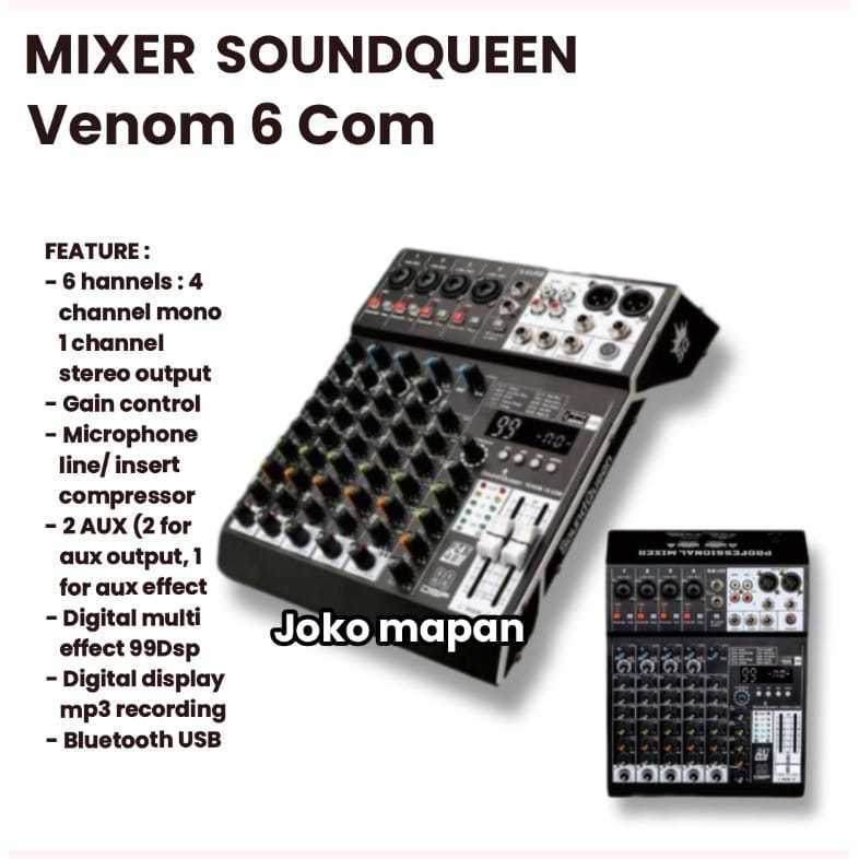 MIXER SOUNDQUEEN VENOM 6 Mixer audio sound queen VENOM6 channel