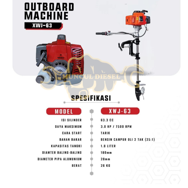 MESIN TEMPEL 3 HP OUTBOARD MACHINE 3HP MESIN PERAHU TEMPEL 3 HP