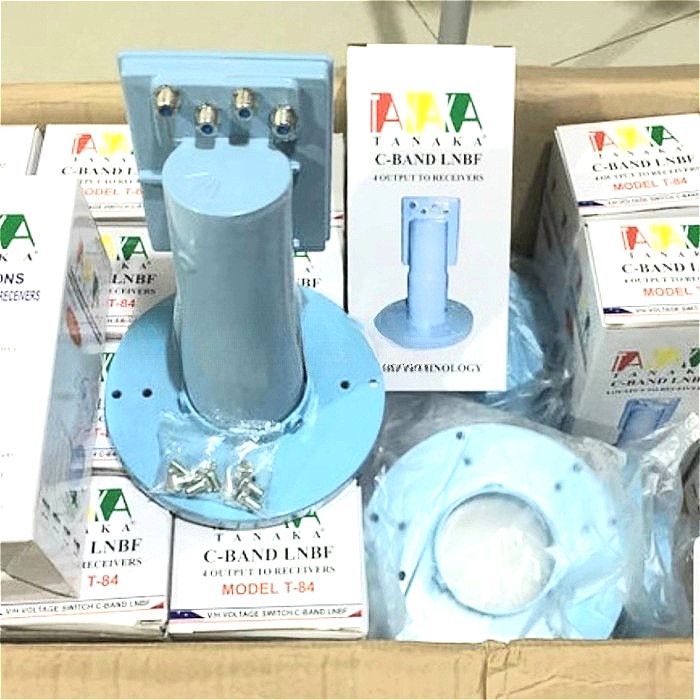 TANAKA LNB CBAND C BAND 4 OUTPUT T84 T 84 Receiver Parabola Disc Payung Digital