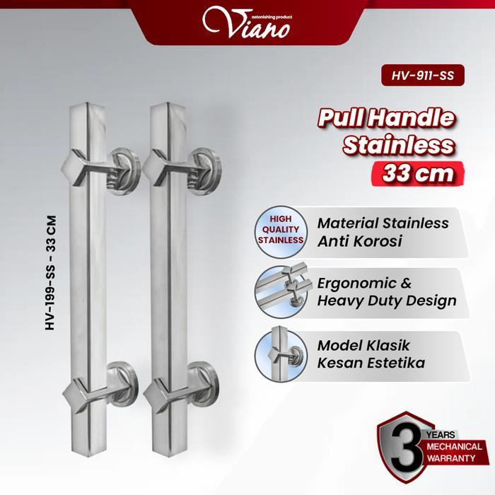 Cincarow  -  Pull Handle Gagang Tarikan Pintu Rumah Kayu 33 45 CM Stainless Steel SUS 304 SS Motif S