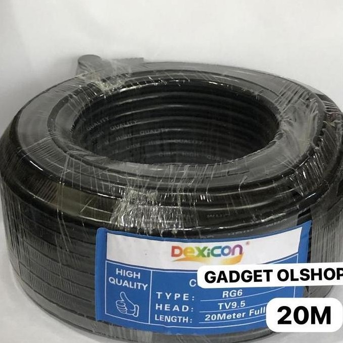 KABEL ANTENA RG6 / Merk Dexicon/ 10 Meter 15 Meter 20 Meter