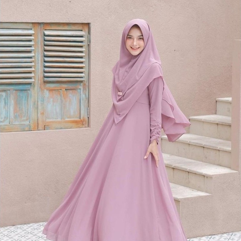 original vip_top [ m l xl xxl 3xl 4xl ] - bisa cod mayra set syari plus hijab jumbo 3xl 4xl terbaru 