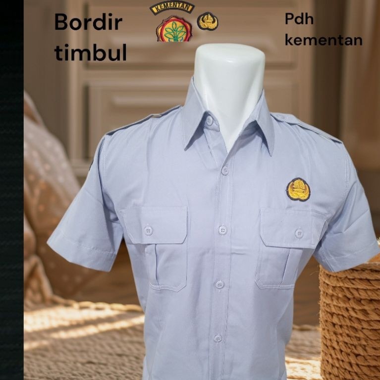 kemeja pdh kementan abu2 lengan pendek