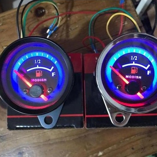 Speedometer Amper Bensin Jarum / Fuel Meter Bensin jarum bulat universal 12volt motor mobil