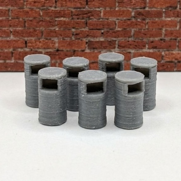 Miniatur Tong Sampah 3D Printing warna silver | Miniatur tempat sampah