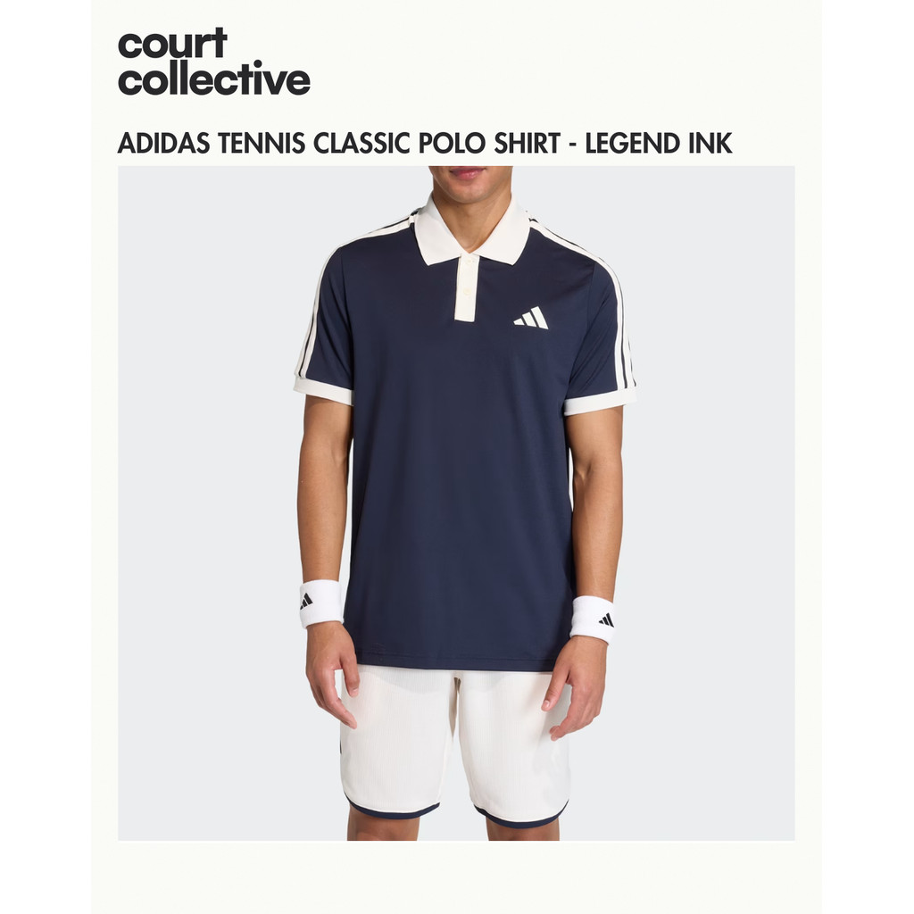 Adidas Men's Polo Shirt Tennis Classic - Legend Ink/Navy | Polo Tenis Adidas Classic - Biru Tua