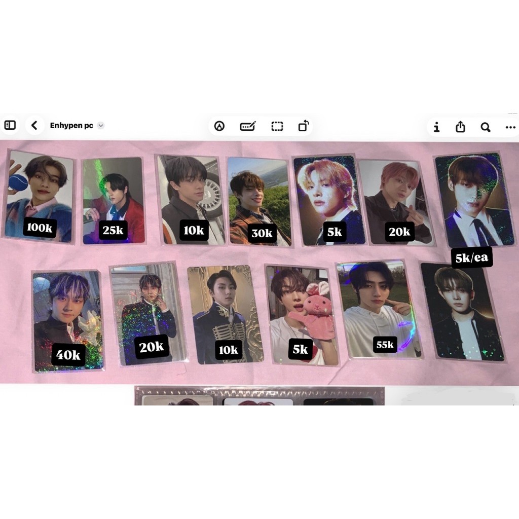 enhypen photocard — pc sale jake jungwon sunoo heeseung evan sunghoon tuspi jay murah wts wtb wtt