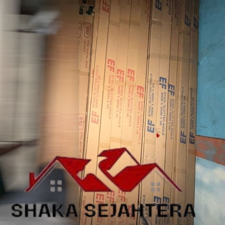 ( 1 DUS ) EF Besi Siku Lubang / Rak Siku Lubang Serbaguna warna merah 16 kg
