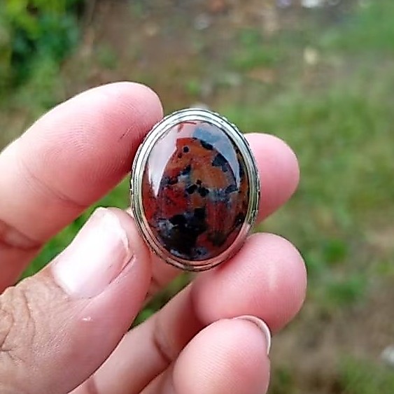 Natural cincin badar besi pancawarna size 8