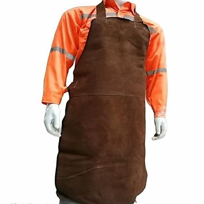 Set Apron safety dada lengan kulit untuk las set apron las kulit - Apron Dada