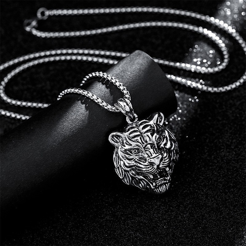 Produk baru: Kalung harimau untuk pria dan wanita, liontin zodiak harimau, merek fesyen logam, gaya 