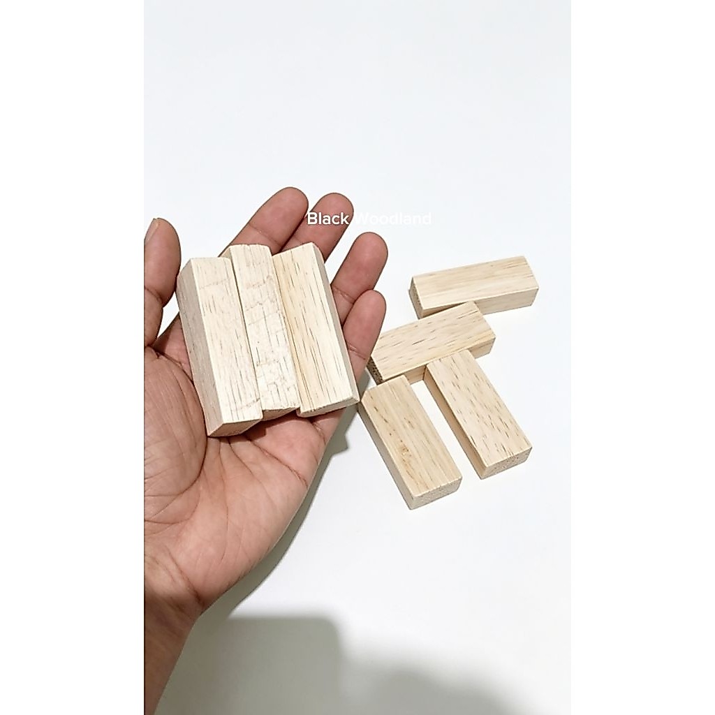 Balok Kayu Sengon Mini Siap Ukir Kerajinan DIY Craft Miniatur Kayu Albasia Halus