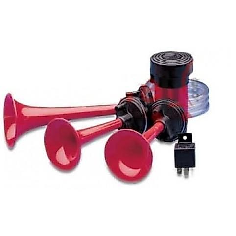 Klakson Telolet Hella 3 Corong 12v (Terompet) 100% Original + Relay