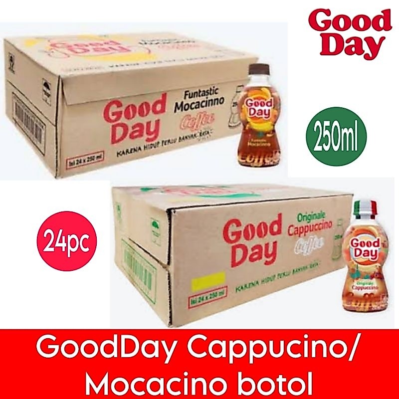 Good Day kopi Cappucino Mocacino botol karton 24x250ml
