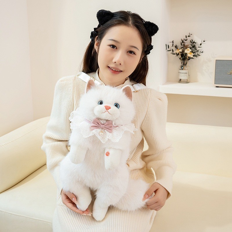 New simulated cat plush toy that meows, ragdoll cat doll backpack