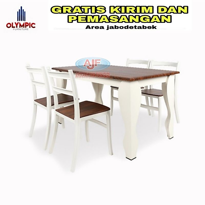 Olympic meja makan / dinner table 4 kursi DTM WINSTON