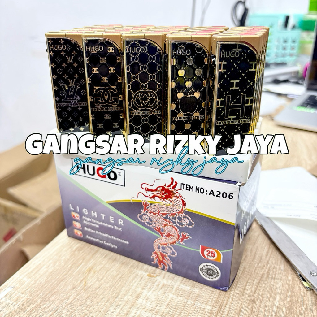 (25pcs / 1kotak) KOREK BARA LAS BESI HUGO GOLD MERAH / HUGO GOLD HITAM / HUGO GOLD PUTIH A206 A203 A