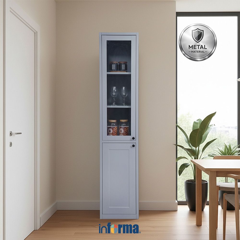 Informa Scott Kabinet Dapur - Abu-Abu Kitchen Cabinet Lemari Kabinet Serbaguna Furniture Indoor Dapu