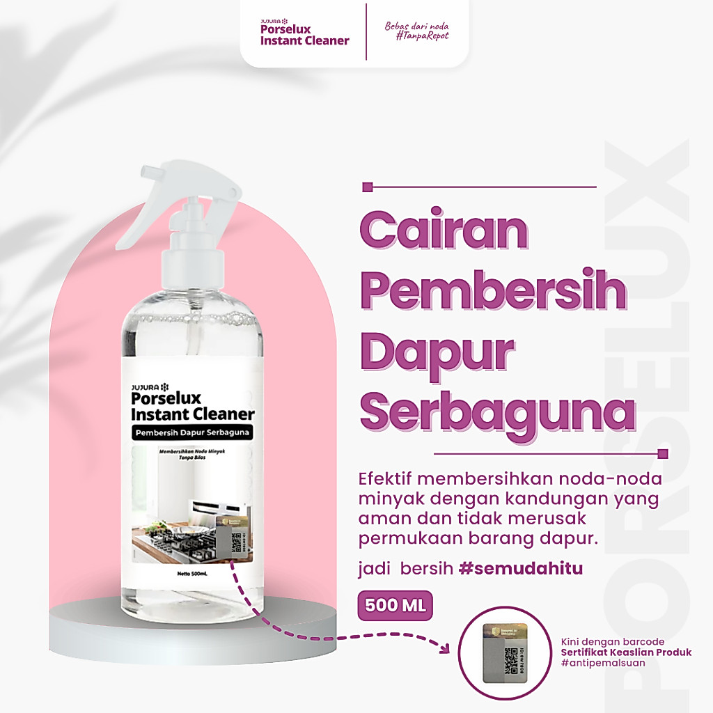 Porselux Pembersih Dapur Serbaguna Pembersih Kompor dan Noda Minyak Kemasan 220ml dan 500ml - Spray 