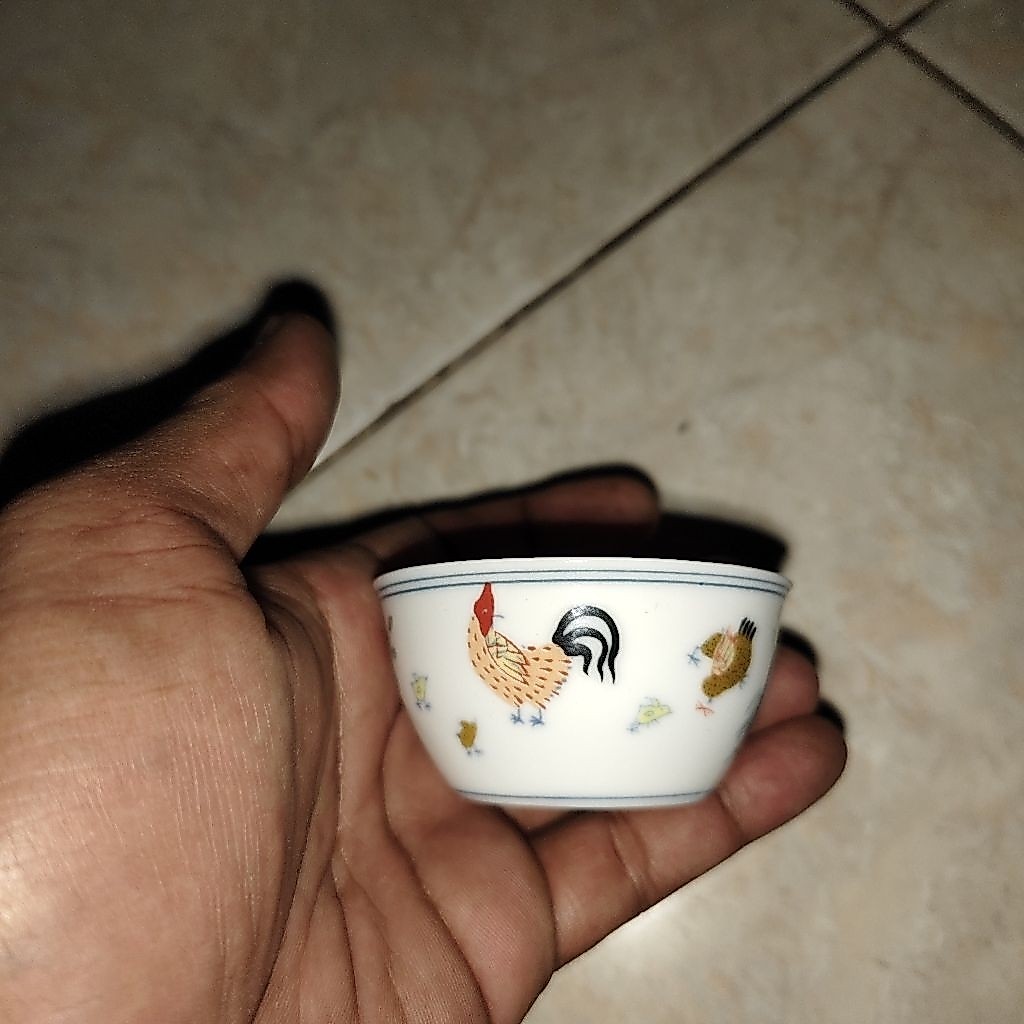 mangkok keramik ayam unik langka kecil jadul kuno warisan mbah