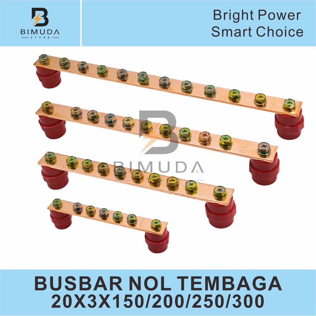 BUSBAR NOL TEMBAGA 20x3 5 BAUT, 8 BAUT, 9 BAUT, 10 BAUT