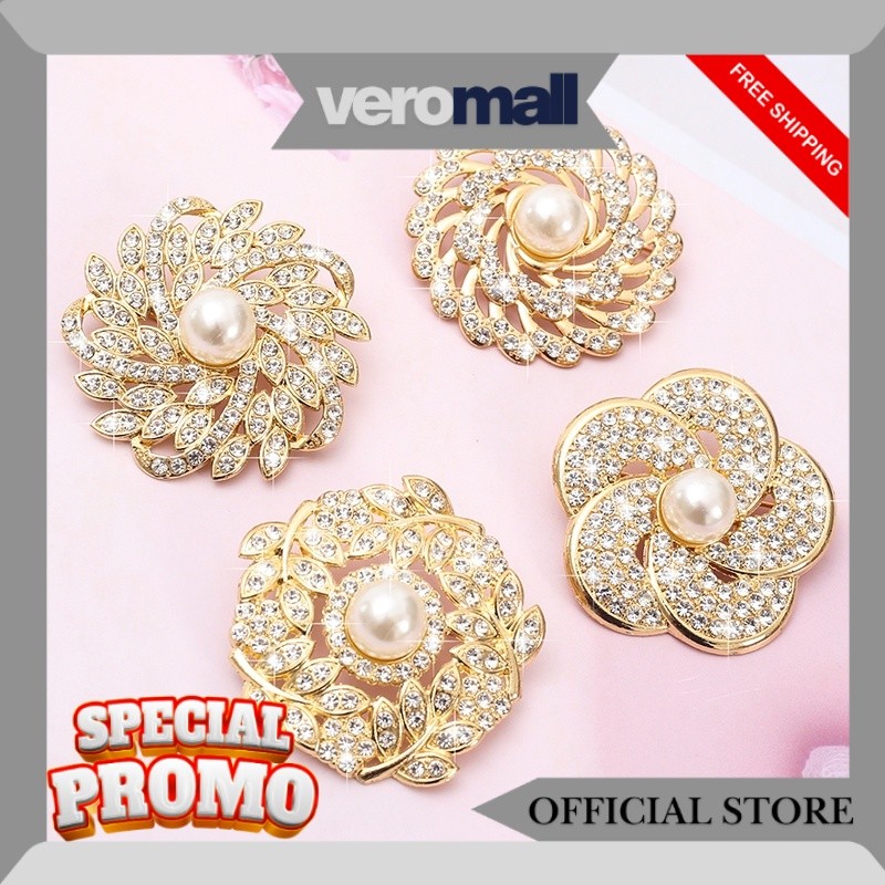 Bross Wanita Korea Gold Titanium Anti Karat/Bros mutiara/pin/bros grosir GR