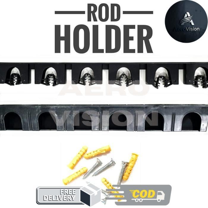 Rak Dinding Joran Maguro Rod Holder Maguro Maguro Vertical Rod Holder - Hitam