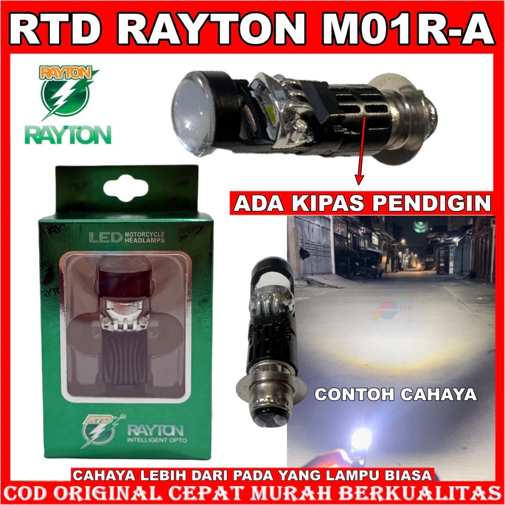 RAYTON RTD LAMPU UTAMA H6 LED MOTOR M01RA DAN M01RB DAN M01RS DAN  M01RA CAHAYA BILED LAMPU MOTOR UN