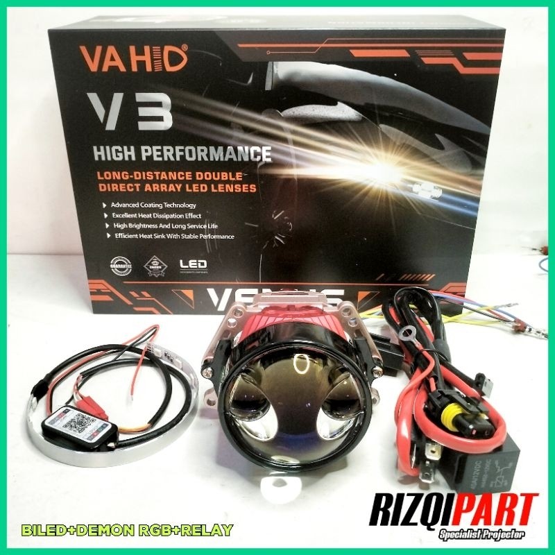 Vahid Biled V3 Laser | lampu projie 3 inch purple lens satuan
