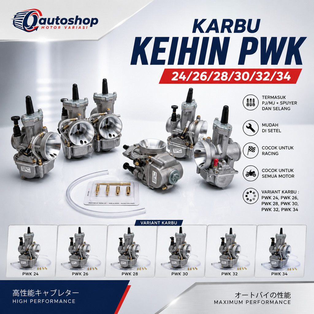 Karburator PWK 24 26 28 Carburator Karbu Carbu PWK 30 32 34 Termasuk Spuyer PJ/MJ dan Selang Bisa Di