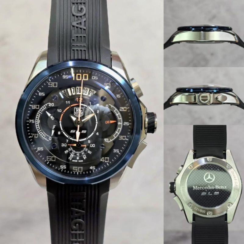 BAJU TANGAN HEUER MERCEDES BENZ SLS RUBBER STRAP SUPER QUALITY JAPAN QUARTZ #jamtanganpria
