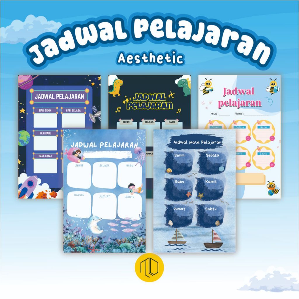 Poster Jadwal Pelajaran Aesthetic -  Jadwal Pelajaran Custom 4 - Poster Jadwal Pelajaran Sekolah - P