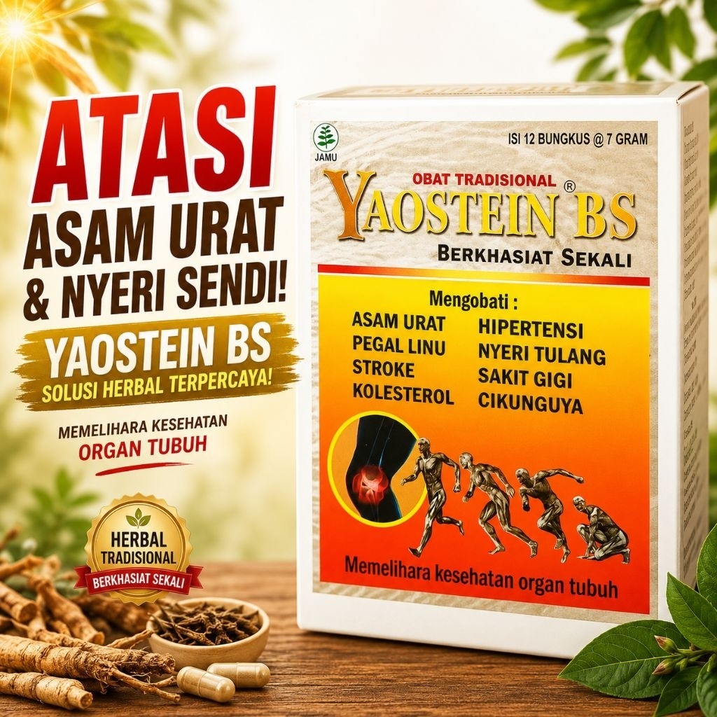 Herbal pilihan pendamping kesehatan sendi & tubuh | Yaostein Serbuk (12 bungkus)