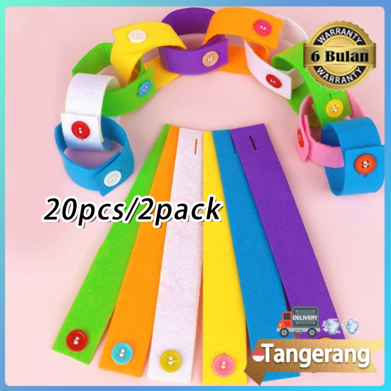 20pcs Mainan Edukasi Rantai Kain Kancing Flanel / Mainan Edukasi Mengancing Flanel Anak Montessori