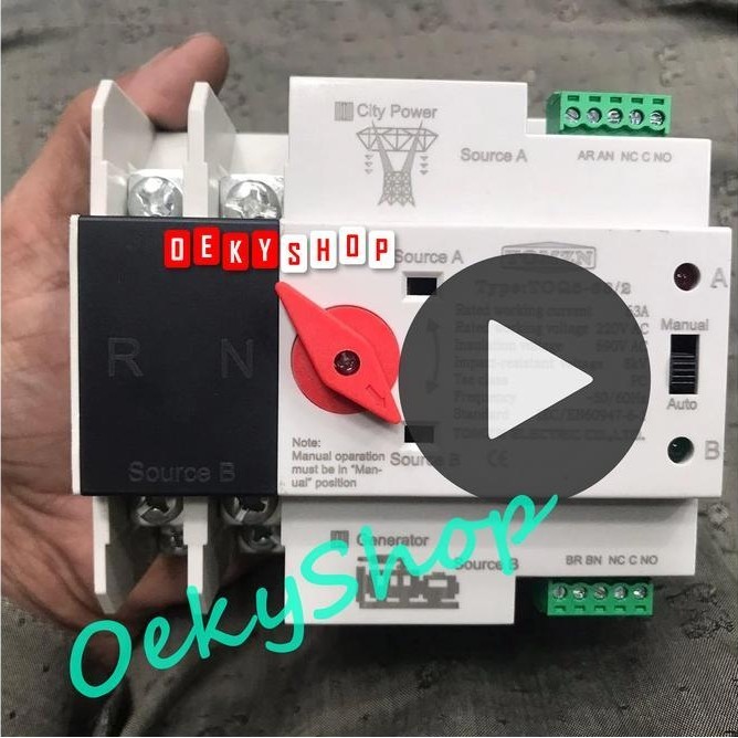 Saklar Switch Otomatis Ats Pemindah Listrik Pln Solar Genset 2P