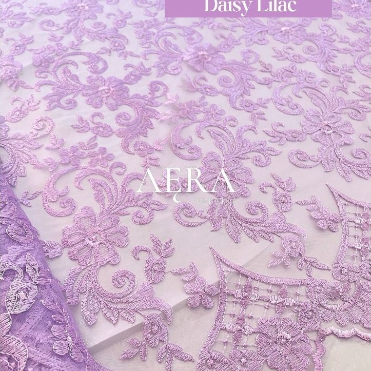 0,5 meter Kain Tile Etnik/ Tile Sapto/ Bahan Brokat Kebaya LILAC