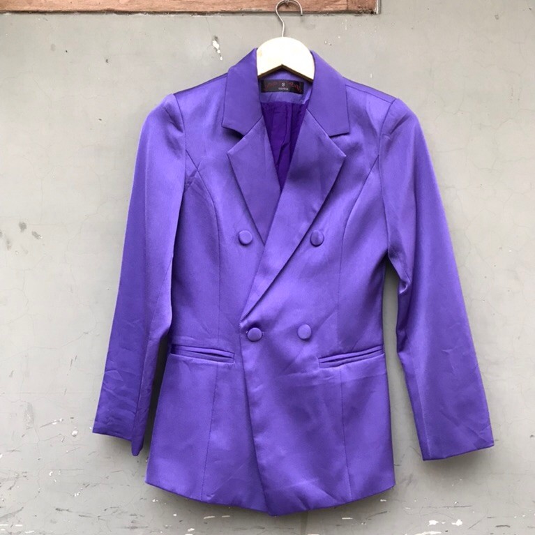 preloved blazer ungu-pl blazer premium-preloved blazer kokoh-blazer mewah-blazer glossy ungu-blazer 