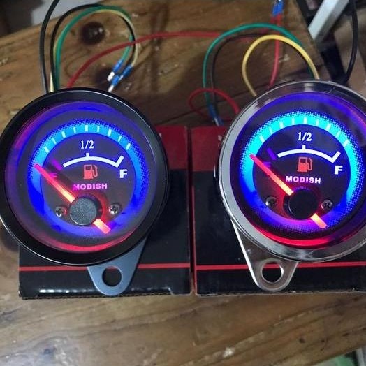 Speedometer Amper Bensin Jarum / Fuel Meter Bensin jarum bulat universal 12volt motor mobil