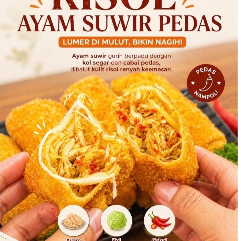 Risoles Ayam Suwir Pedas Matang