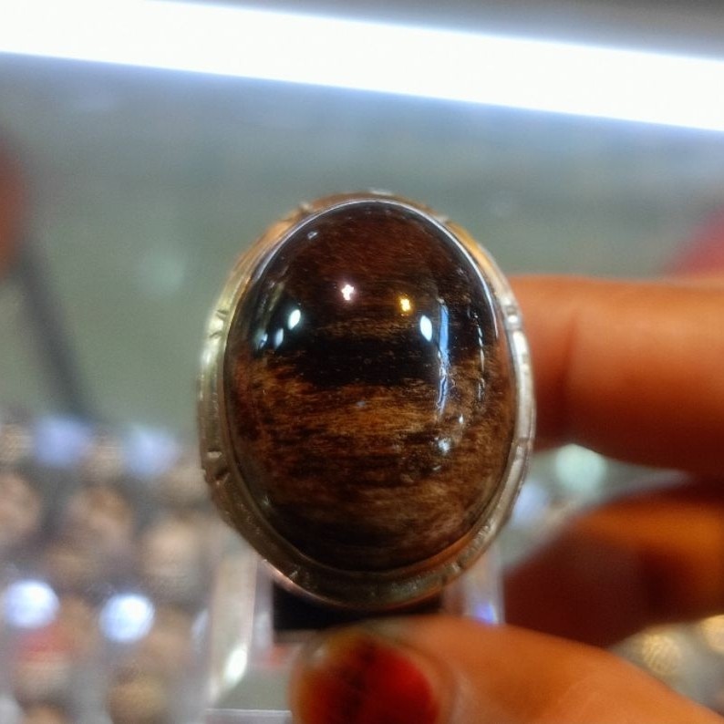 Cincin fosil kelor motif(Natural)