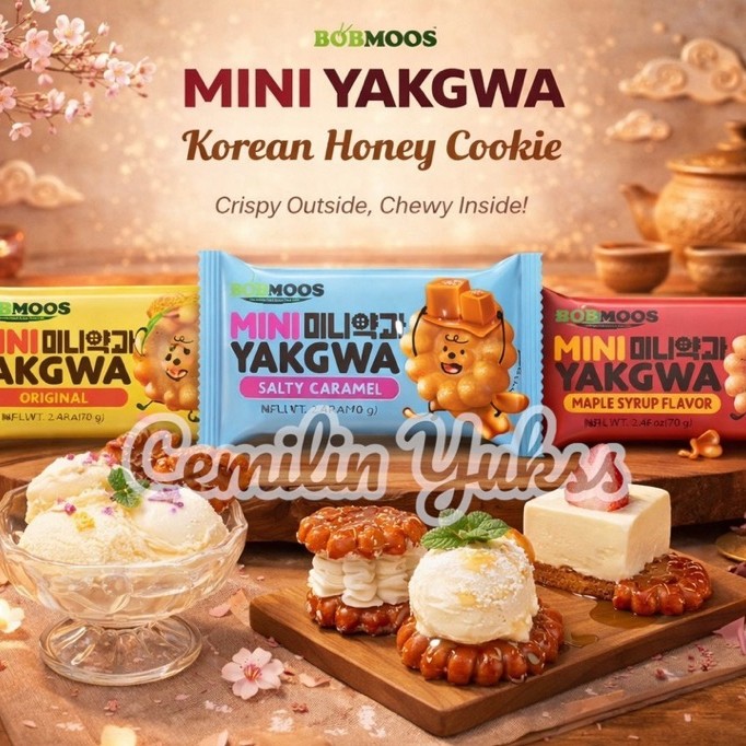 Bobmoos Mini Yakgwa Maple Syrup Yakgwa Original Yakgwa Salty Caramel Cookies Lunak Korea
