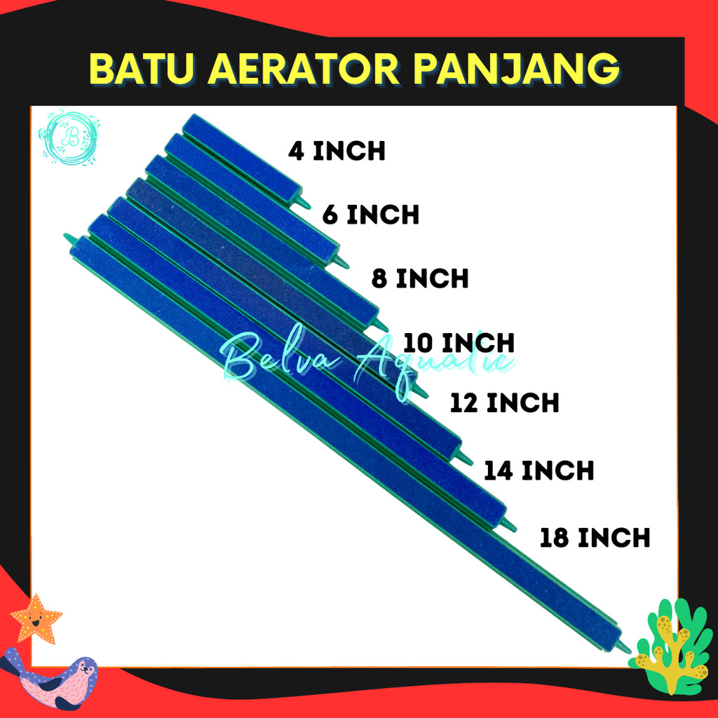 Batu Aerator Panjang 16" (40 cm) Batu Aerator Panjang Aerasi Batu Angin Gelembung