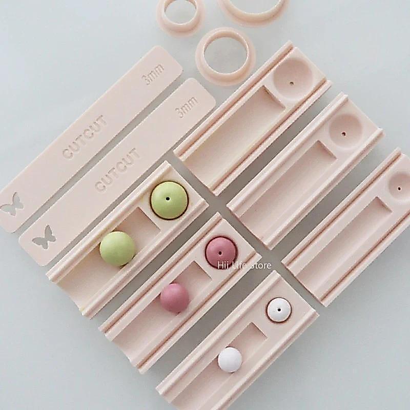 Polymer Clay Bead Rolling Ball Mold Clay Ball Punching Auxiliary Tool Clay Cutter for DIY Earrings J