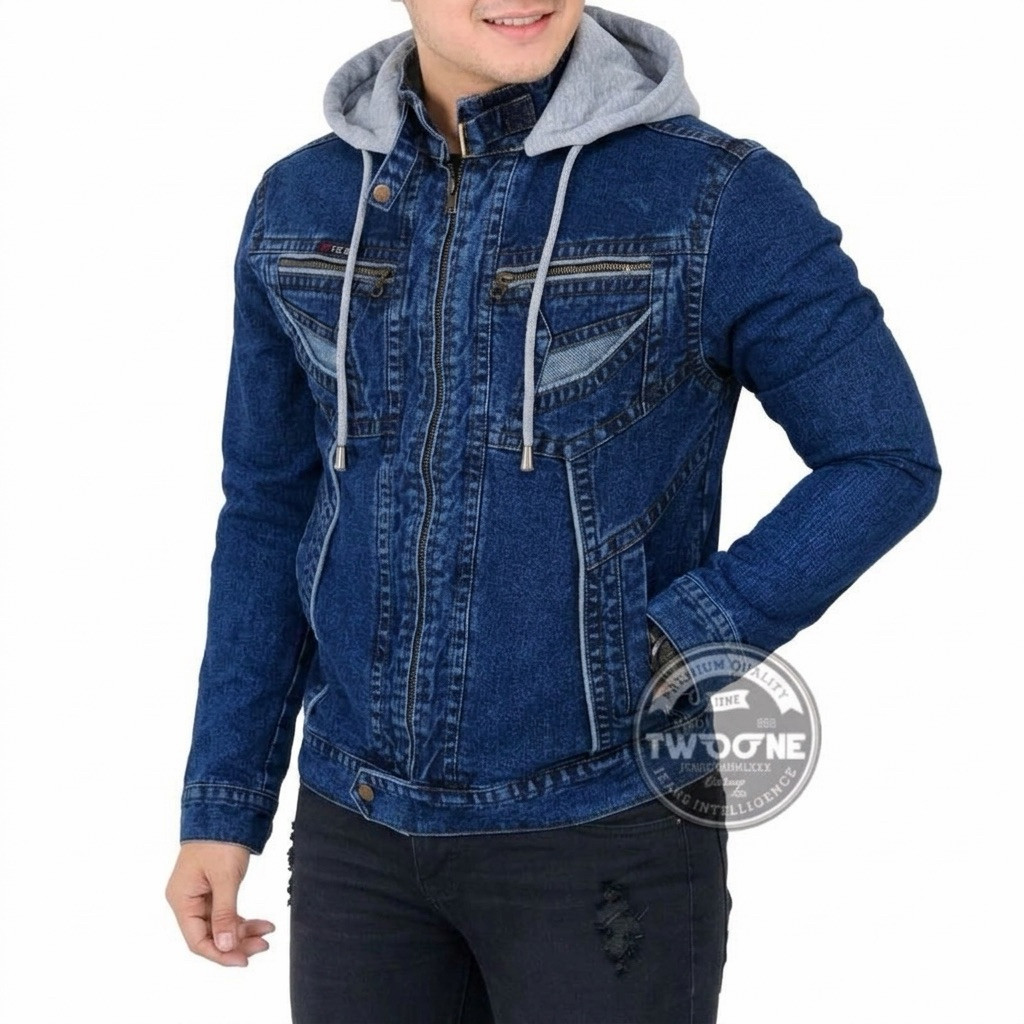 Jaket Jeans Sleting zipper-Jaket Denim-Jaket Sandwash Unisex Pria-wanita jaket & mantel jacket