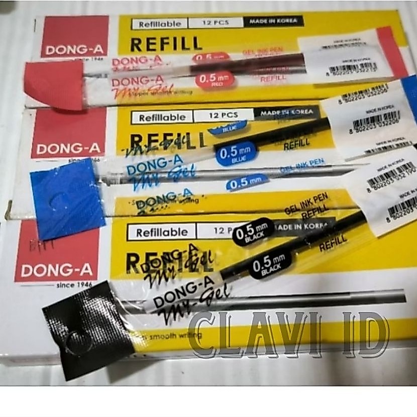 REFILL MY GEL DONG-A HITAM/BIRU/MERAH 0.5MM
