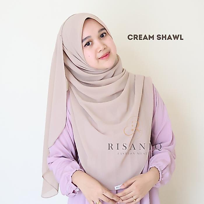 Cyra Shawl By Risaniq - Hijab Ceruty - Pasmina Persegi Ala Malaysia- Kerudung Cantik Muslim Terlaris