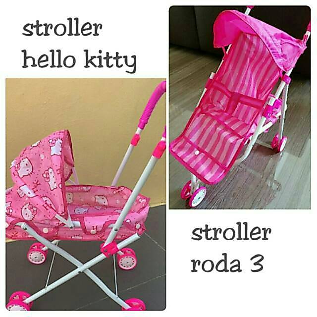 Mainan anak stroller  boneka (tanpa boneka) rangka besi