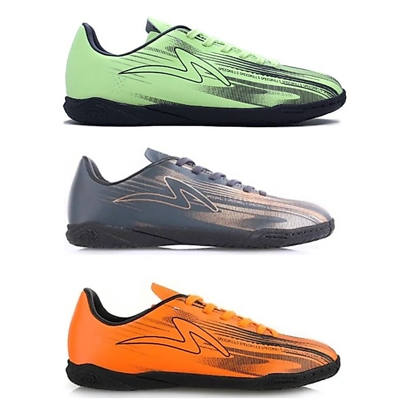 Sepatu Futsal Specs Accelerator Elevation Zero IN - Black Orange Wasabi Mako Gold Original