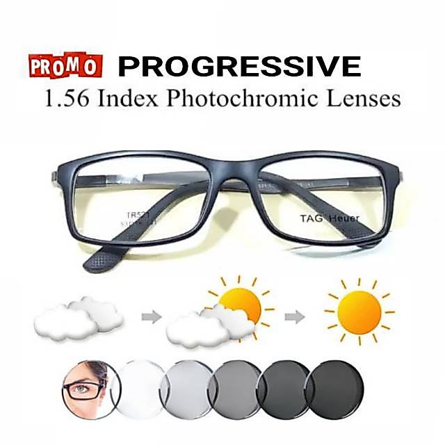 KACAMATA PROGRESIF PHOTOCROMIC LENSA BACA PLUS MINUS TANPA CYLINDER