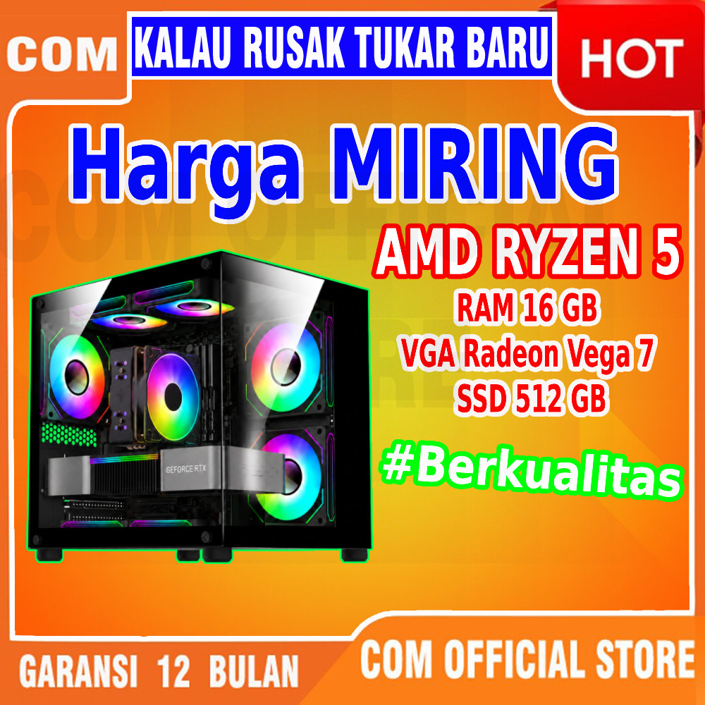PC Gaming Komputer Amd Ryzen Ryzen 3 / 5 5600G lengkap Computer Fullset Full set Cpu 4600G Terbaru